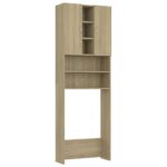 vidaXL Skrinka na práčku dub sonoma 64x25,5x190 cm – Obrázok 2