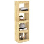 vidaXL Knižnica/deliaca stena 40x30x135,5 cm, borovicový masív – Obrázok 4