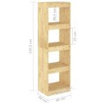 vidaXL Knižnica/deliaca stena 40x30x135,5 cm, borovicový masív – Obrázok 8