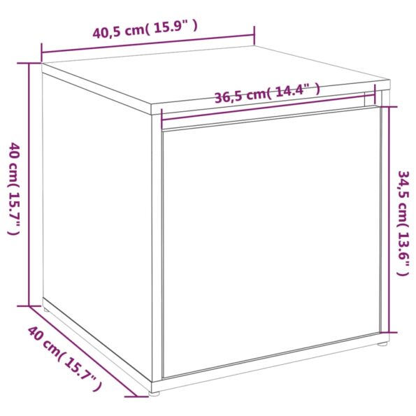 vidaXL Box so zásuvkou čierny 40,5x40x40 cm kompozitné drevo – Obrázok 10