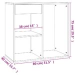 vidaXL Kozmetická skrinka čierna 80x40x75 cm kompozitné drevo – Obrázok 8