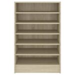 vidaXL Skrinka na topánky dub sonoma 60x35x92 cm drevotrieska – Obrázok 5