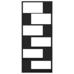 vidaXL Knižnica/deliaca stena čierna 80x24x186 cm drevotrieska – Obrázok 5