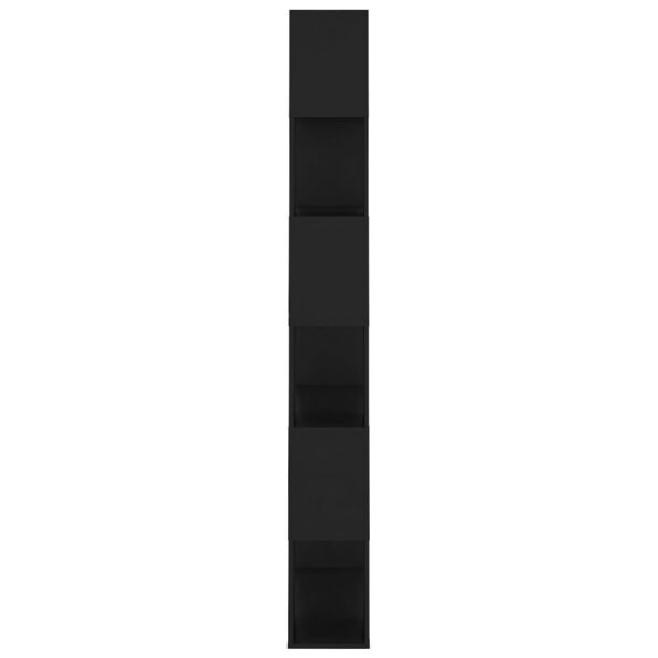 vidaXL Knižnica/deliaca stena čierna 80x24x186 cm drevotrieska – Obrázok 6