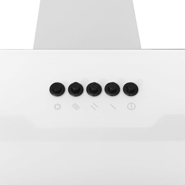 vidaXL Nástenný digestor 90 cm oceľ a tvrdené sklo biely – Obrázok 8