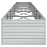 vidaXL Vyvýšený záhradný záhon 480x80x45cm pozinkovaná oceľ strieborný – Obrázok 5