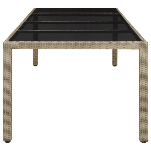 VXL8720286666647_g_en_hd_2.jpg vidaXL Záhradný stôl béžový 250x100x75 cm tvrdené sklo a polyratan – Obrázok 4