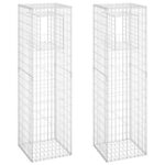 vidaXL Gabiónové koše/stĺpy 2 ks 50x50x180 cm železo – Obrázok 2