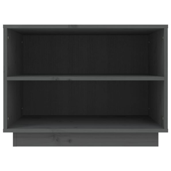 vidaXL Skrinka na topánky sivá 60x34x45 cm masívna borovica – Obrázok 5