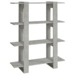 vidaXL Knižnica/deliaca stena betónová sivá 100x30x123,5 cm – Obrázok 2