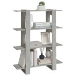 vidaXL Knižnica/deliaca stena betónová sivá 100x30x123,5 cm – Obrázok 3