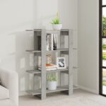vidaXL Knižnica/deliaca stena betónová sivá 100x30x123,5 cm – Obrázok 4