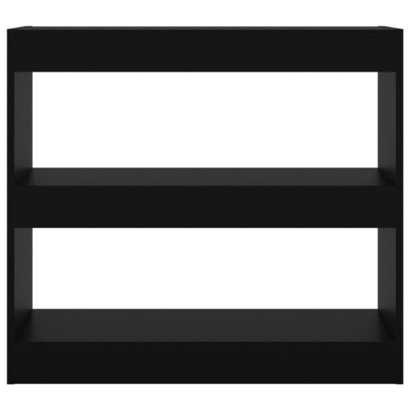 vidaXL Knižnica/deliaca stena čierna 80x30x72 cm – Obrázok 5