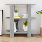 vidaXL Knižnica/deliaca stena sivý dub sonoma 80x30x87 cm – Obrázok 3