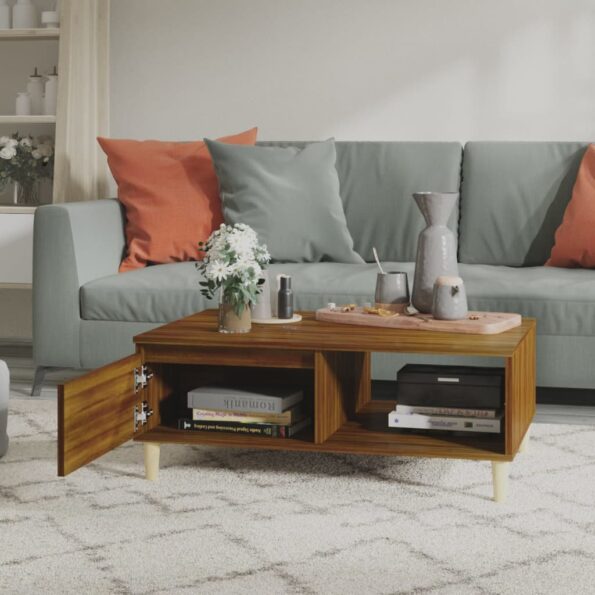 vidaXL Konferenčný stolík hnedý dub 90x60x35 cm kompozitné drevo – Obrázok 3