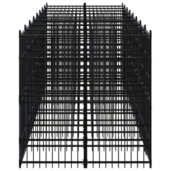 vidaXL Vonkajší koterec pre psov oceľový 14,75 m² – Obrázok 3