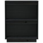 vidaXL Konzolová skrinka čierna 60x34x75 cm masívna borovica – Obrázok 6