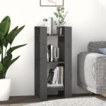 vidaXL Knižnica/deliaca stena sivá 41x35x91 cm masívna borovica – Obrázok 4