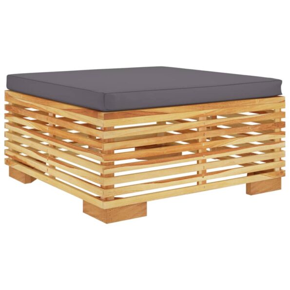 VXL8720286907900_a_en_hd_1.jpg vidaXL Záhradná podnožka s tmavosivými vankúšmi masívny teak – Obrázok 2