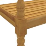 vidaXL Lavička Batavia s krémovou podložkou 150 cm tíkový masív – Obrázok 6