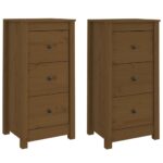 vidaXL Komody 2 ks medovo-hnedé 40x35x80 cm borovicový masív – Obrázok 2