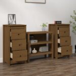 vidaXL Komody 2 ks medovo-hnedé 40x35x80 cm borovicový masív – Obrázok 3