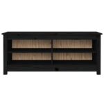 vidaXL Skrinka na topánky čierna 110x38x45,5 cm masívna borovica – Obrázok 3