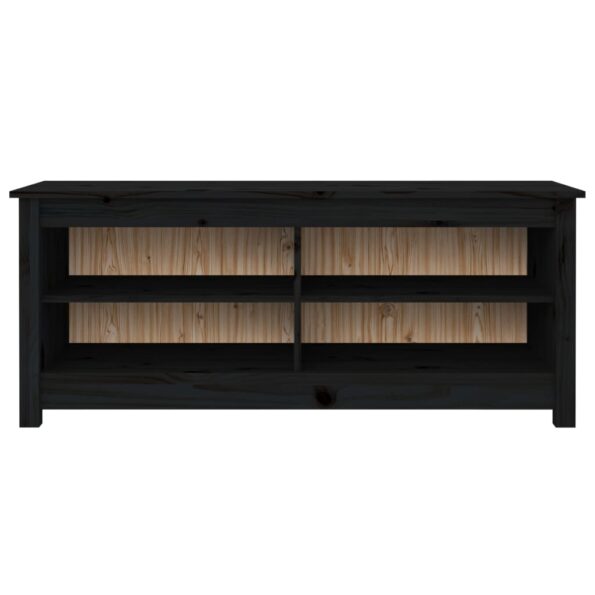vidaXL Skrinka na topánky čierna 110x38x45,5 cm masívna borovica – Obrázok 3