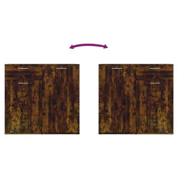 vidaXL Komoda údený dub 80x36x75 cm spracované drevo – Obrázok 6