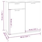 vidaXL Komoda údený dub 80x36x75 cm spracované drevo – Obrázok 9