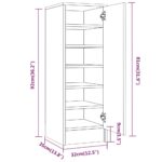 vidaXL Botník dymový dub 32x35x92 cm spracované drevo – Obrázok 9