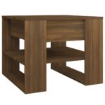 vidaXL Konferenčný stolík hnedý dub 55,5x55x45 cm spracované drevo – Obrázok 2