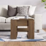 vidaXL Konferenčný stolík hnedý dub 55,5x55x45 cm spracované drevo – Obrázok 5