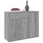 vidaXL Komoda sivý dub sonoma 88x30x70 cm spracované drevo – Obrázok 4