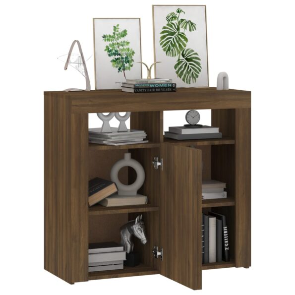 vidaXL Komoda s LED, hnedý dub 80x35x75 cm – Obrázok 6