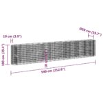 vidaXL Gabiónový vyvýšený záhon pozinkované železo 540x50x100 cm – Obrázok 8