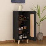 vidaXL Komoda čierna 34,5x34x90 cm spracované drevo – Obrázok 3