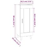 vidaXL Komoda čierna 34,5x34x90 cm spracované drevo – Obrázok 9