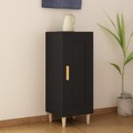vidaXL Komoda čierna 34,5x34x90 cm spracované drevo