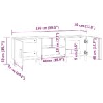 vidaXL TV stolík biely 150x30x50 cm spracované drevo – Obrázok 8