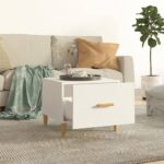 vidaXL Konferenčné stolíky 2 ks biele 50x50x40 cm kompozitné drevo – Obrázok 3