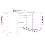 vidaXL Stôl lesklý biely 140x50x75 cm spracované drevo – Obrázok 9