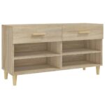 vidaXL Botník dub sonoma 102x35x55 cm spracované drevo – Obrázok 2