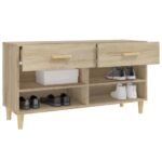 vidaXL Botník dub sonoma 102x35x55 cm spracované drevo – Obrázok 5