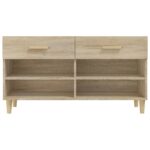 vidaXL Botník dub sonoma 102x35x55 cm spracované drevo – Obrázok 6
