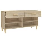 vidaXL Botník dub sonoma 102x35x55 cm spracované drevo – Obrázok 7