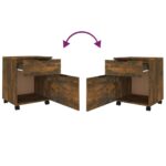 vidaXL Skrinka s kolieskami, tmavý dub 45x38x54 cm, kompozitné drevo – Obrázok 6