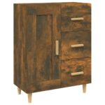 vidaXL Komoda dymový dub 69,5x34x90 cm spracované drevo – Obrázok 2