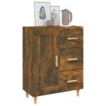 vidaXL Komoda dymový dub 69,5x34x90 cm spracované drevo – Obrázok 4