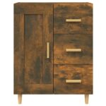 vidaXL Komoda dymový dub 69,5x34x90 cm spracované drevo – Obrázok 7